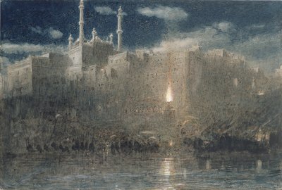Benares by Moonlight by Albert Goodwin